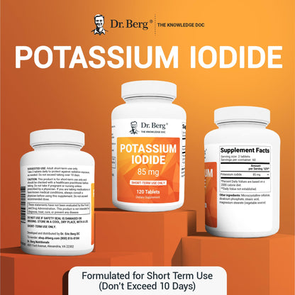 Dr. Berg's Incredible Potassium Iodide Tablets - Now 120 Tablets with a Smaller Easy Dr. Berg NutritionalsUS supplements