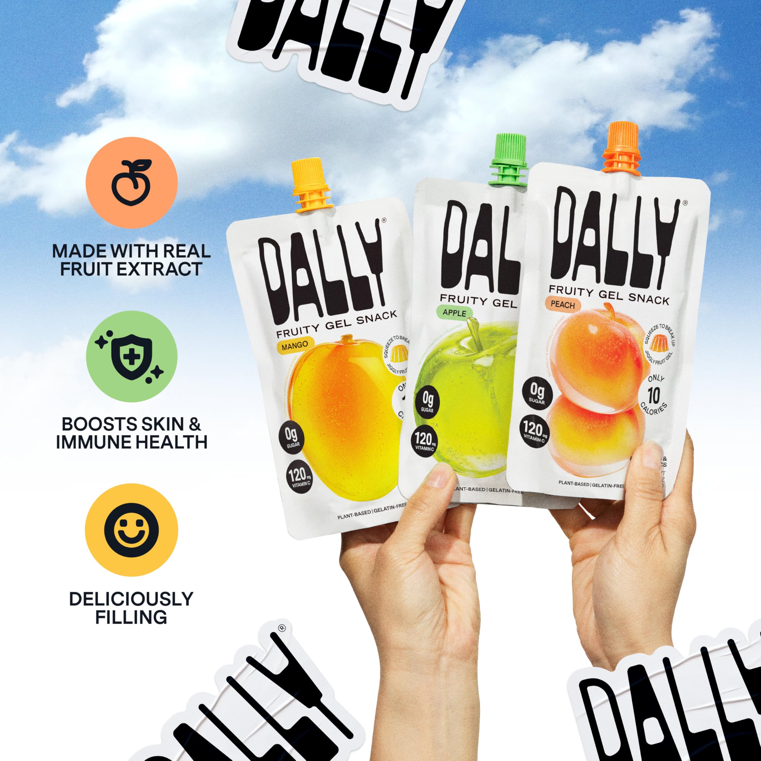 Dally Variety Pack [Mango, Peach & Apple] Drinkable Konjac Jelly 10 Pouches | 10-Calorie Keto, Gluten Free, Sugar Free Korean Fruit Snack | Prebiotics & Postbiotics for Skin, Immune, Weight Management DALLYAu supplements