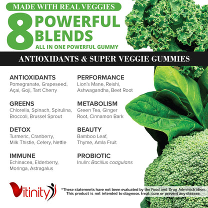 VITINITY Made with Real Super Veggies Delicious Gummy Supplement,Men,Women & Kids VITINITYUS supplements