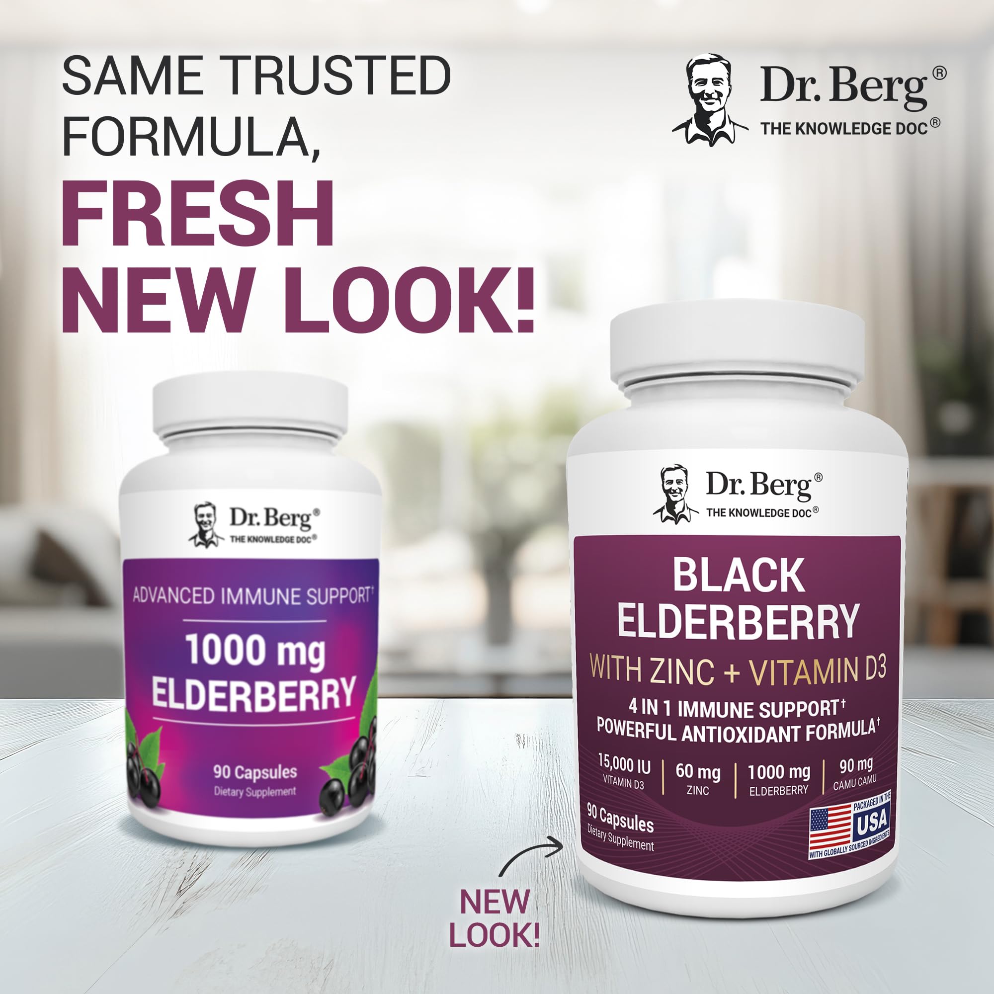 Dr. Berg Black Elderberry Capsules (Advanced Immune Support*) with 15,000 IU Vitamin D, 60 mg of Zinc, & 90 mg of Camu Camu - (4-in-1) Sambucus Elderberry Immune Support Supplement - 90 Capsules Dr. Berg NutritionalsAu supplements