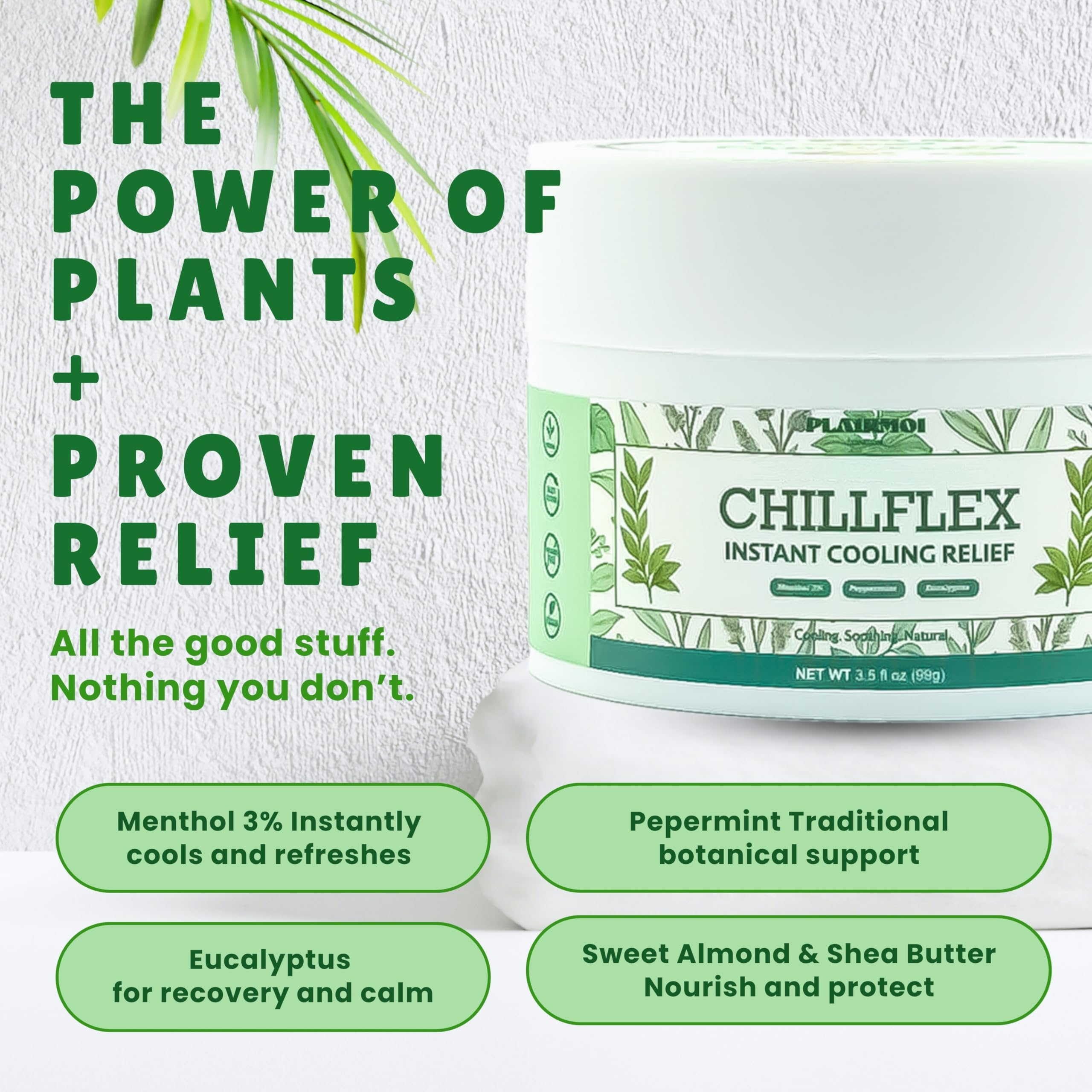 PLAIRMOI CHILLFLEX Pain Relief Gel for Muscle Aches, Joint Pain, Discomfort & Inflammation – Fast Acting, Cooling, Non-Greasy with 3% Menthol & Eucalyptus – 3.5 oz, 1-Pack PLAIRMOIAu supplements