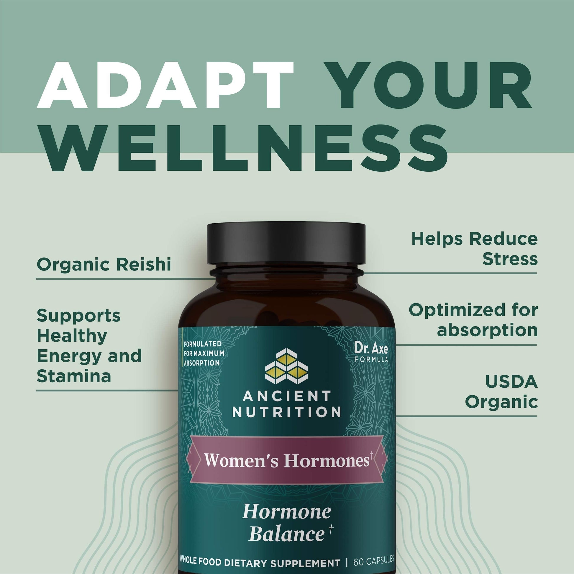 Ancient Nutrition Women's Hormones, Helps Reduce Stress, Supports Energy, Hormone Balance, Gluten Free, Paleo and Keto Friendly, 60 Capsules Ancient NutritionAu supplements