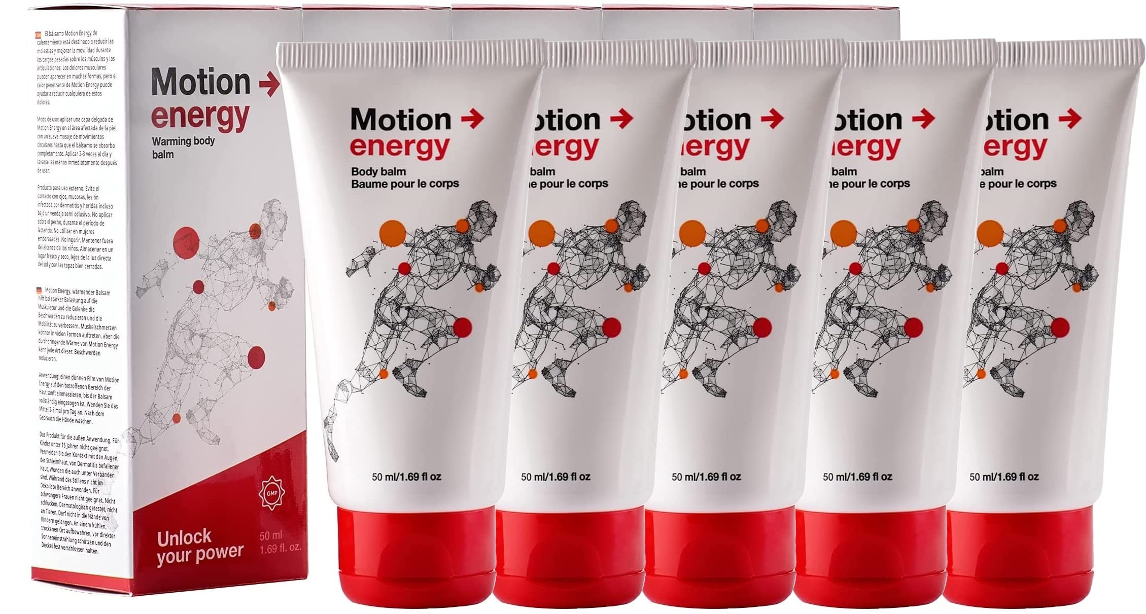 Motion Energy - Body Balm | Eucalyptus, Rosemary, Cinnamon Essential Oils & Ginger | 50 ml | 5 Pack Motion EnergyAu supplements