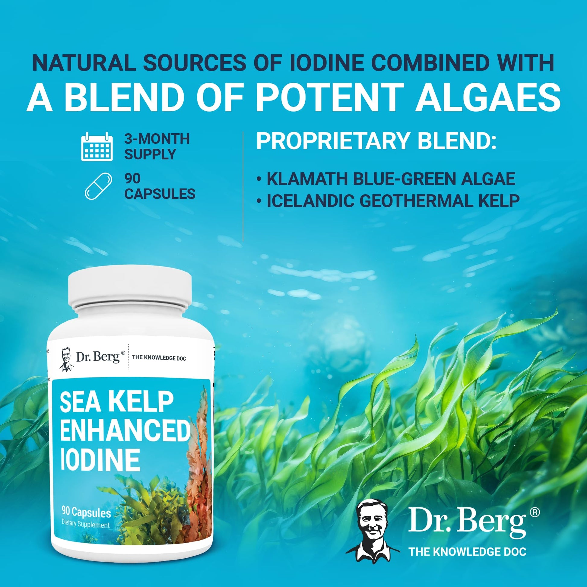 Dr. Berg's Sea Kelp Enhanced - Pure Healthy Thyroid Support Natural Antioxidants Dr. Berg NutritionalsUS supplements