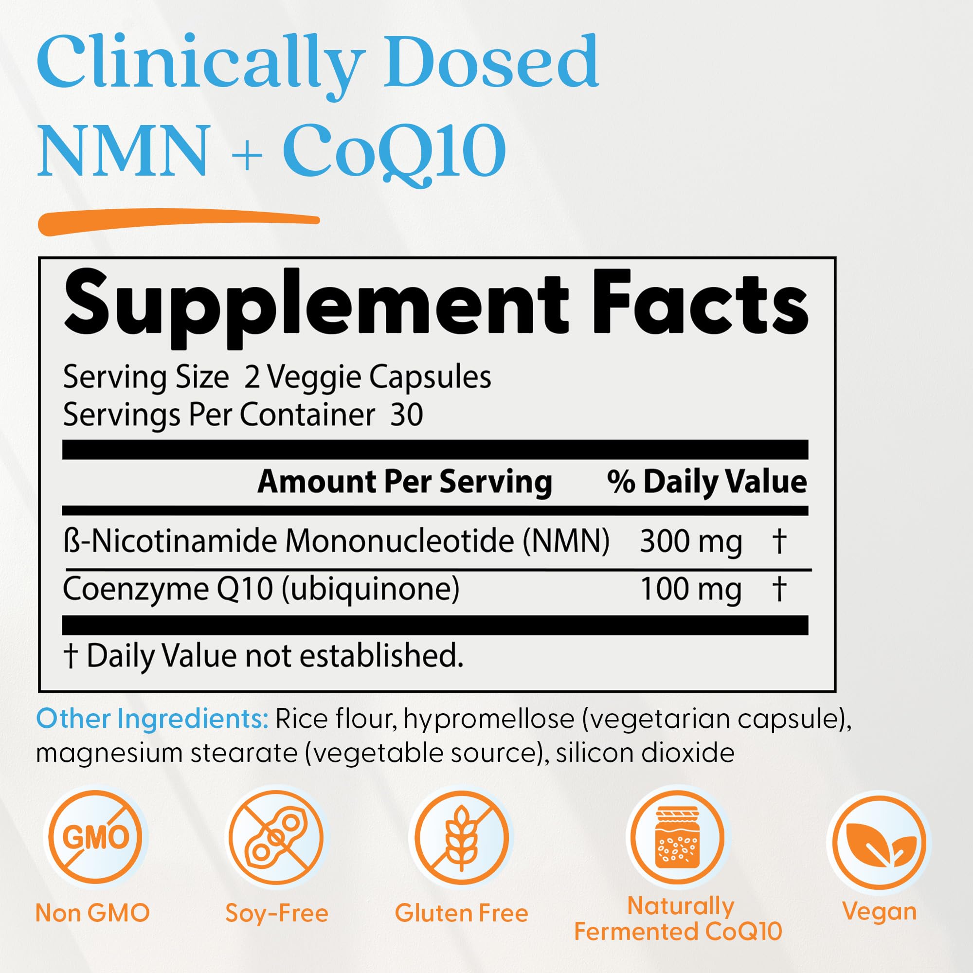 Doctor's Best NMN + CoQ10 Supplement for Women & Men - Supports NAD+ Production & Cellular Energy, Beta Nicotinamide Mononucleotide 150 mg & Coenzyme Q10 50 mg per Capsule, Vegan, Non GMO- 60 Veg Caps Doctor's BESTAu supplements