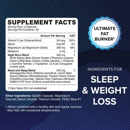 Night Time Fat Burner | Weight Loss Support for Women | Appetite Suppressant, Carb Block MAV NUTRITIONUS supplements