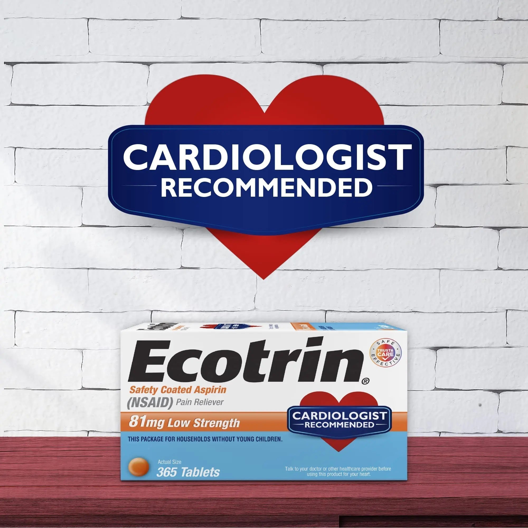 Ecotrin Low Strength Aspirin Arthritis Pain Relief, Safety Coated 81mg Aspirin Tablets for Arthritis, Toothache & Headache Relief, 365 Count EcotrinAu supplements
