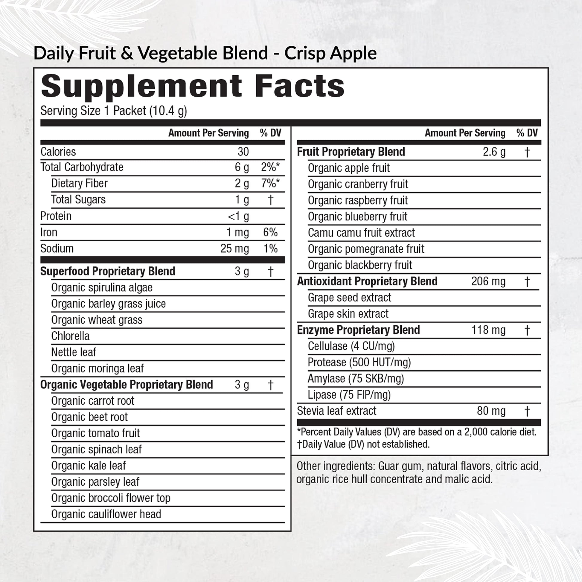 Equilife Daily Fruit & Vegetable Blend, Superfood Antioxidant Supplement, Crisp Apple Flavor with Vitamin C, Fiber, and 9 Essential Amino Acids, Supports Energy, Vegan, 14 Single Serve Packets EquilifeAu supplements