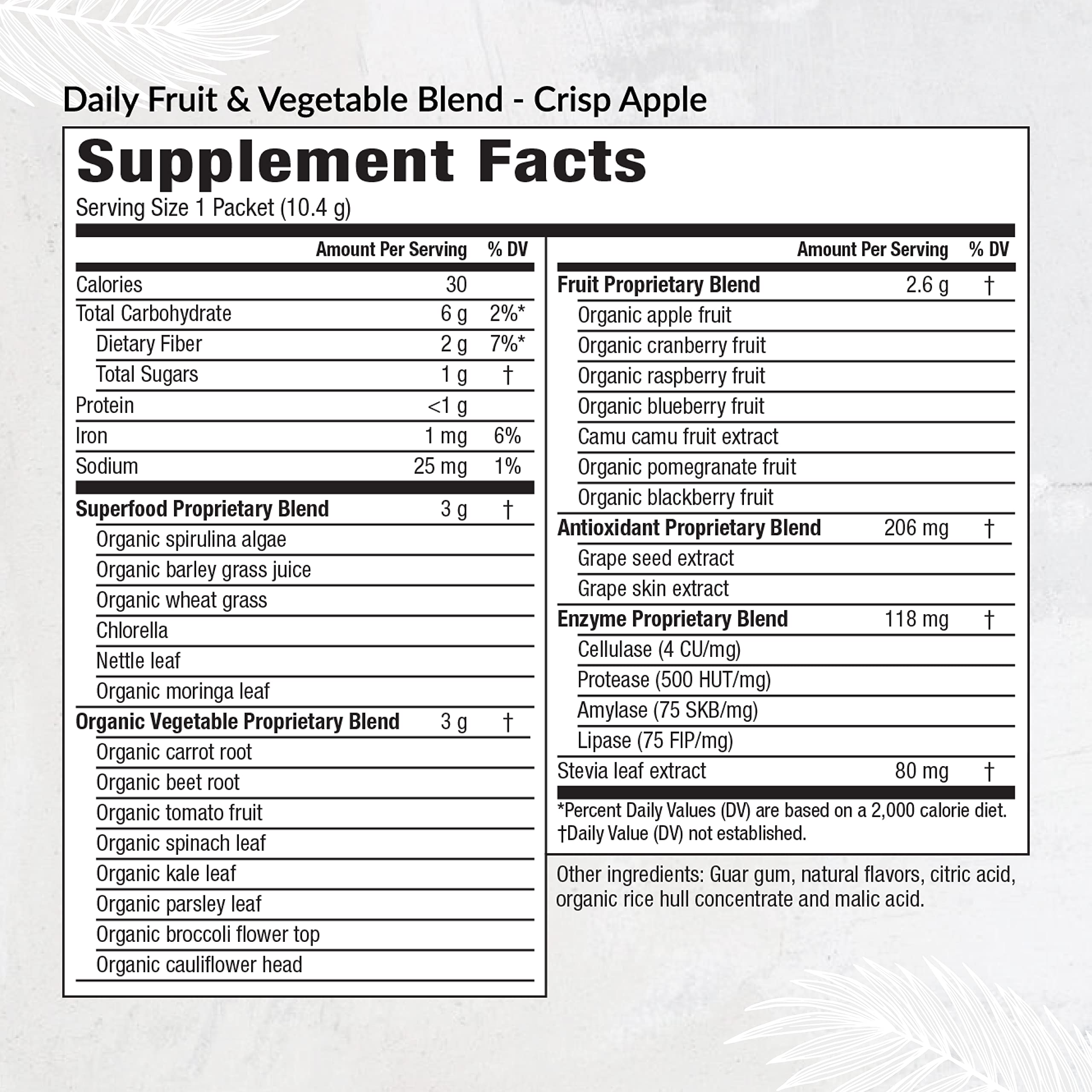 Equilife Daily Fruit & Vegetable Blend, Superfood Antioxidant Supplement, Crisp Apple Flavor with Vitamin C, Fiber, and 9 Essential Amino Acids, Supports Energy, Vegan, 14 Single Serve Packets EquilifeAu supplements