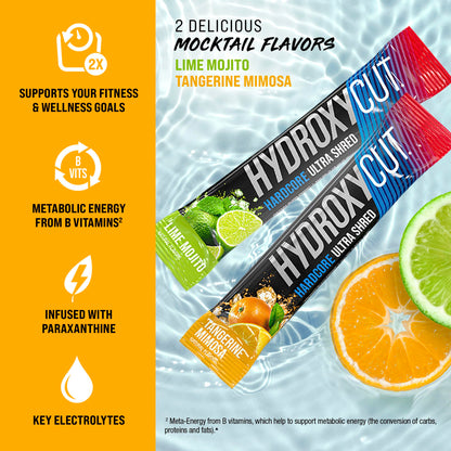Hydroxycut Hardcore Ultra Shred Drink Sticks,Meta-Energy Drink Powder Metabolic Energy HydroxycutUS supplements