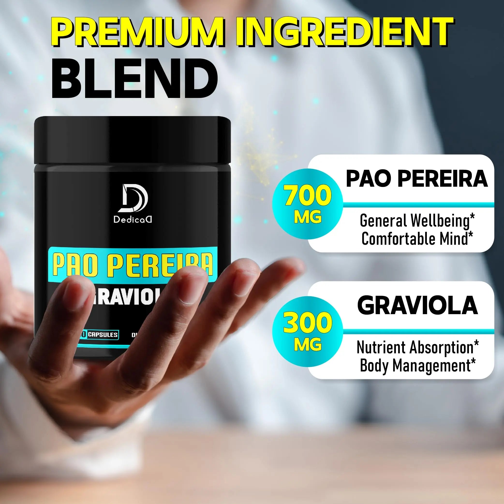 DEDICAD Pao Pereira Bark Extract and Graviola Soursop - 150 Capsules Supply DEDICADnz supplements