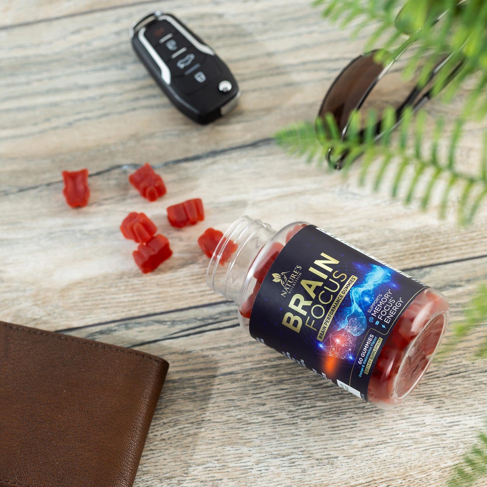 Brain Supplements for Memory and Focus with Phosphatidylserine, Nootropic Memory Supplement Gummy for Brain Health, Concentration, Mental & Cognitive Support, Focus Vitamins with B6 & B12-60 Gummies Nature's NutritionAu supplements