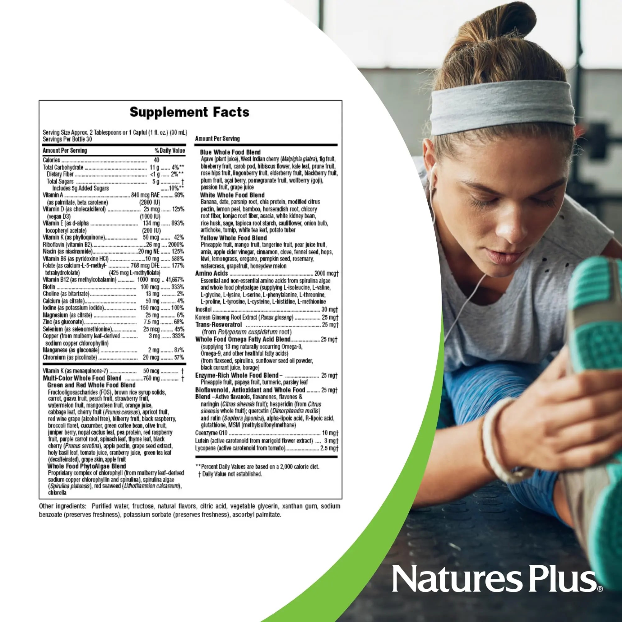 NaturesPlus Source of Life Gold Multivitamin Liquid - 30 oz - with Vitamins D3, B12 & K2 - Blood, Bone & Immune Support - Vegetarian & Gluten Free - 30 Servings NaturesPlusAu supplements