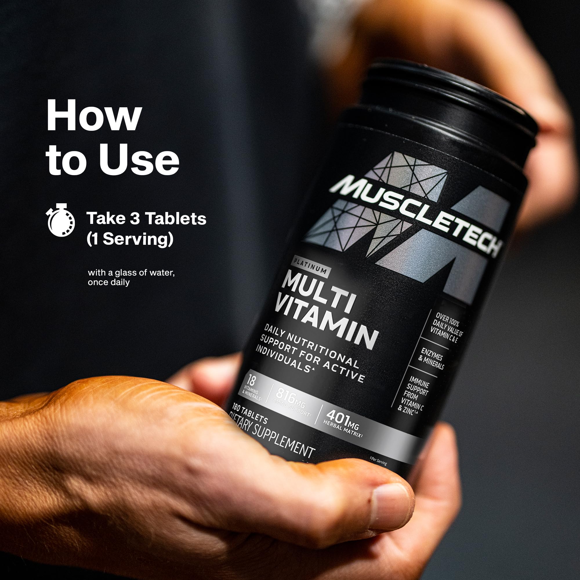 MuscleTech Platinum Multivitamins for Men & Women - Multi-Vitamin Supplement for Immune Support - 18 Vitamins & Minerals, Vitamin A C D E B6 B12 MuscleTechAu supplements