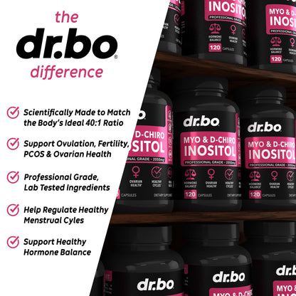 Myo-Inositol & D-Chiro Inositol Supplement Capsules - 40:1 Ratio Hormone Balance DR. BOUS supplements
