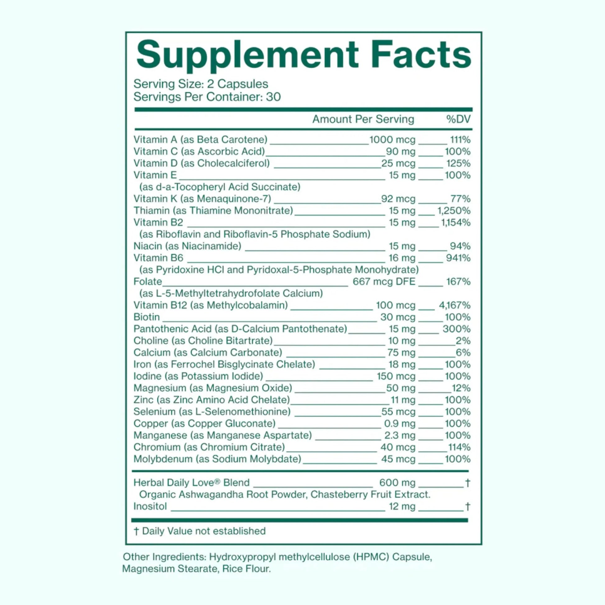 Love Wellness Daily Love Multivitamin for Women | Supports Energy, Cortisol, Immune Health, Stress Relief, & PMS | Complete with Vitamin D, C Love WellnessAu supplements