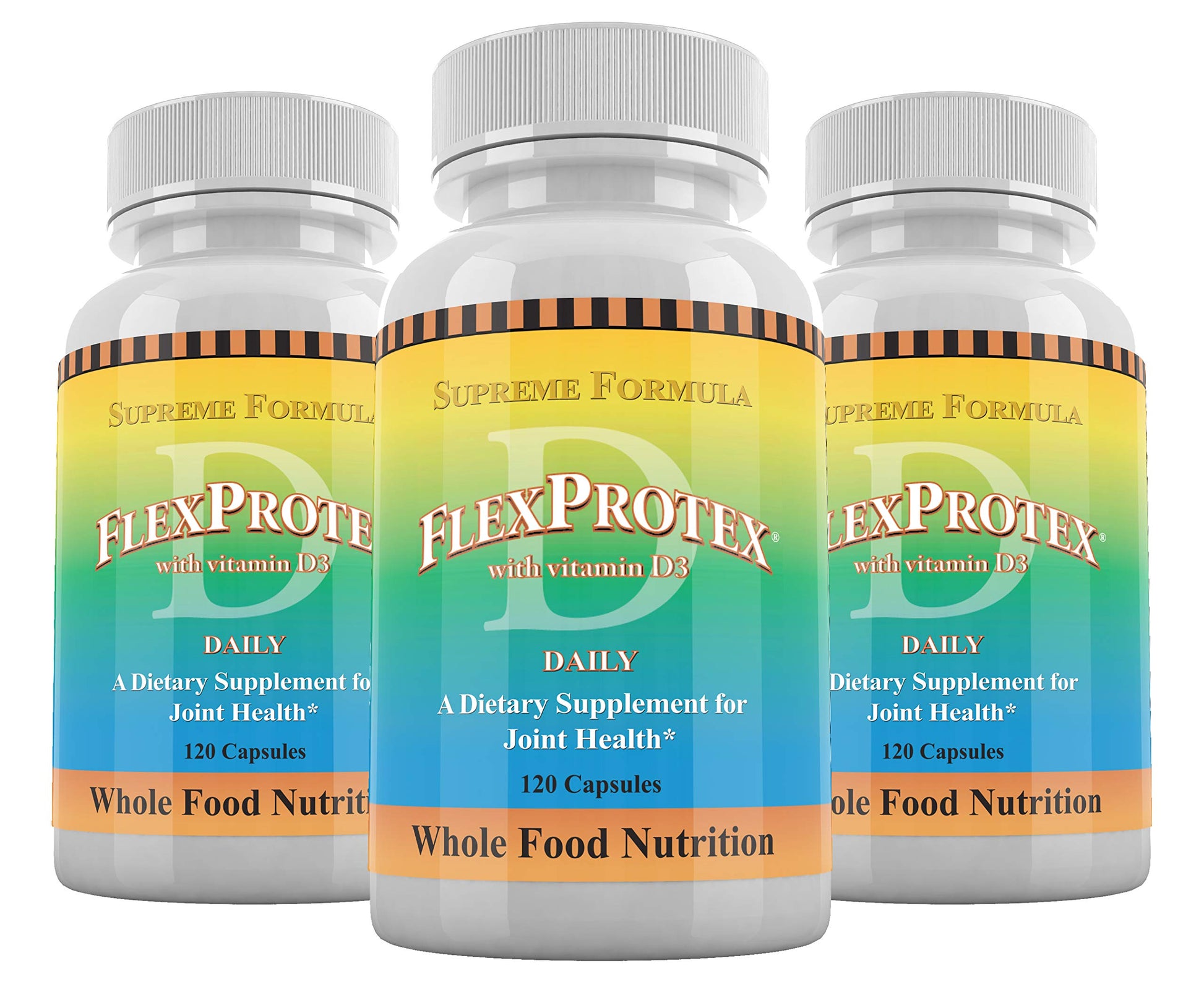 Daily Health, FlexProtex D Joint Muscle Support Supplement 3 Bottles Plus 1 Bottle Daily Marine Coral Calcium 90 Capsules Daily HealthAu supplements
