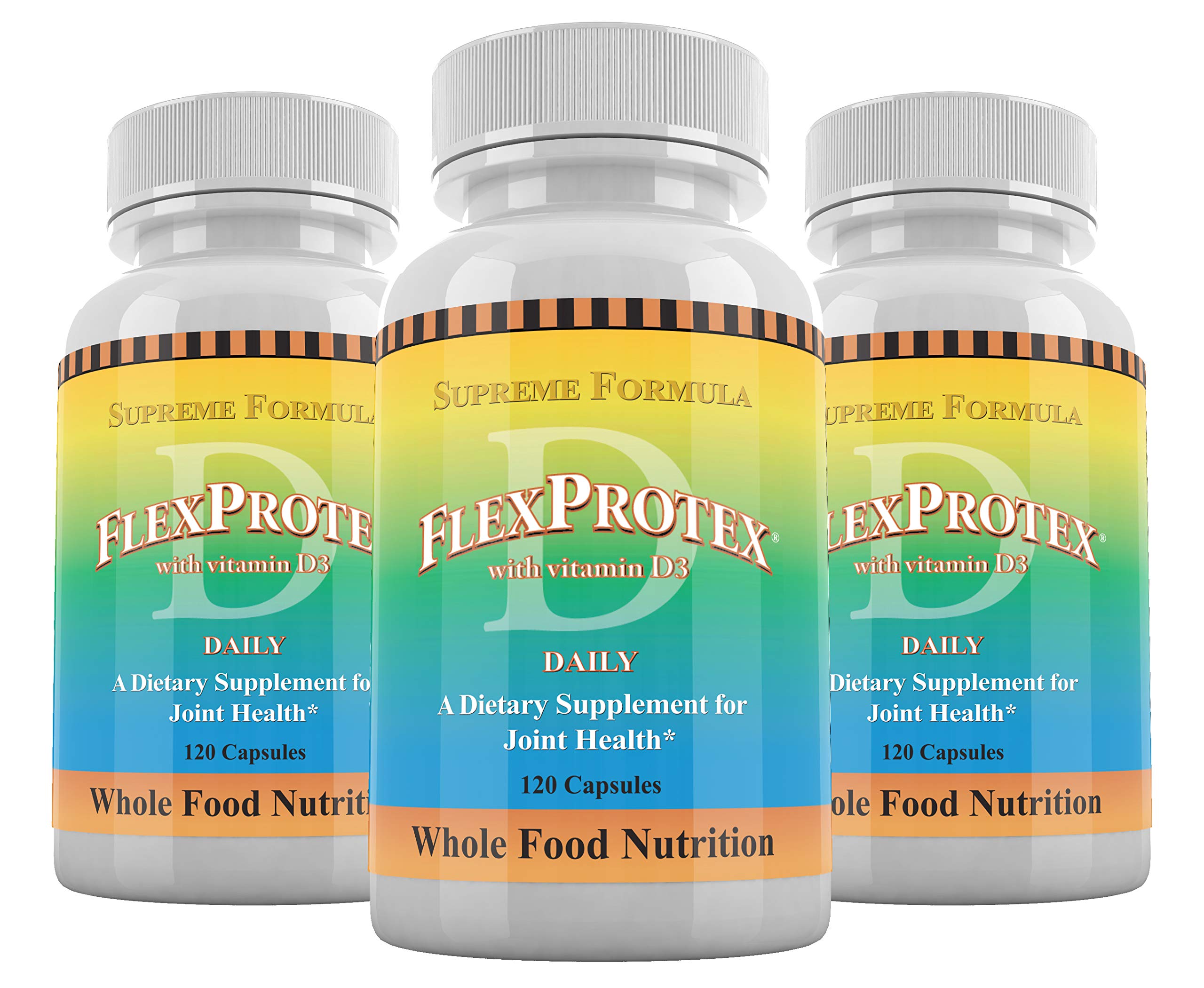 Daily Health, FlexProtex D Joint Muscle Support Supplement 3 Bottles Plus 1 Bottle Daily Marine Coral Calcium 90 Capsules Daily HealthAu supplements