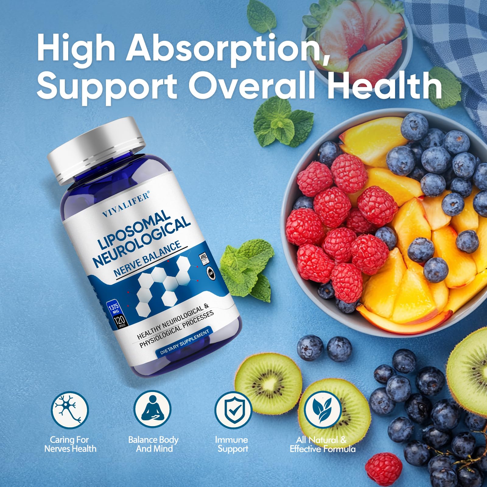 DQQI Migraine Relief Supplement | 120 Capsules Liposomal Neurological Health Formula with Magnesium Glycinate, Riboflavin (Vitamin B2) & Feverfew | Daily Brain Function DQQIAu supplements