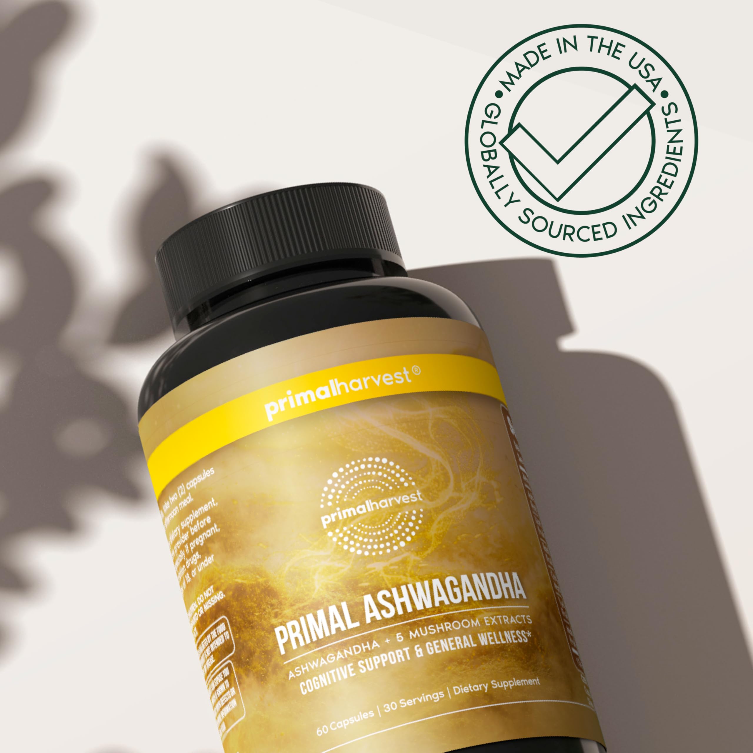 Primal Harvest Ashwagandha Supplement with 5 Mushroom Extracts: Lion’s Mane, Reishi, Cordyceps, Turkey Tail & Maitake for Immune Support & Cognitive Health Primal HarvestAu supplements