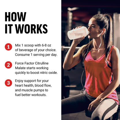 FORCE FACTOR Citrulline Malate 2:1, L Citrulline Supplement for Men to Boost Nitric Oxide Force FactorUS supplements