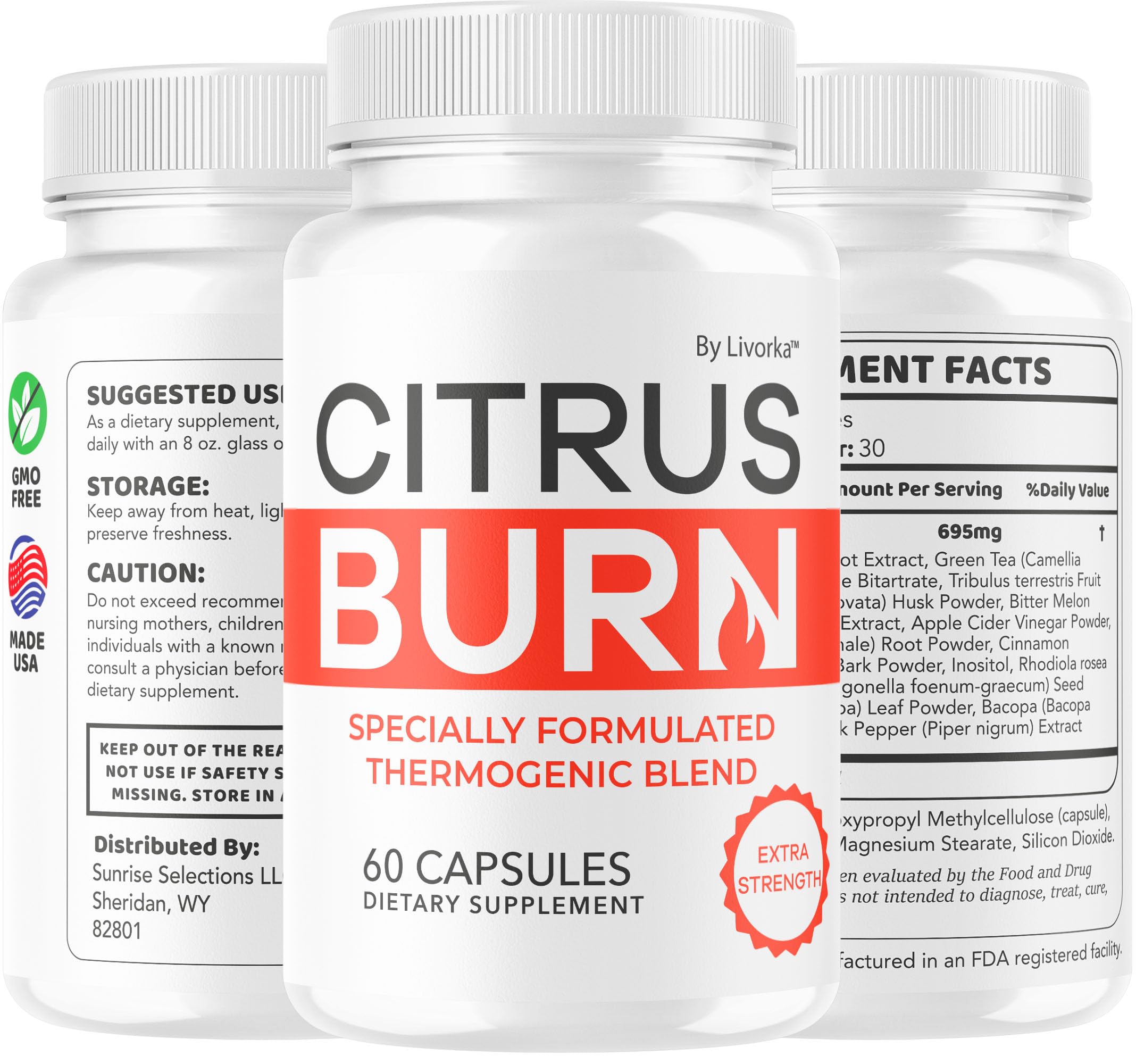 (5 Pack) Citrus Burn Capsules - Official CitrusBurn Pills Supplement Support All Natural Ingredients Advanced Formula Premium Multivitamin for Overall Health & Wellness, 300 Capsules for 5 Months LIVORKAAu supplements