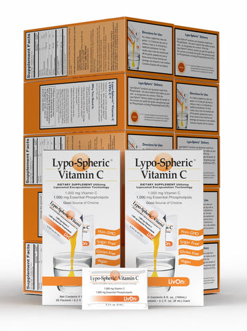 LivOn Laboratories - Lypo–Spheric Vitamin C – 1,000 mg Vitamin C & 1,000 mg Essential Phospholipids Per Packet – Liposome Encapsulated for Improved Absorption – Non–GMO - 12 Pack (360 Count) LivOn LaboratoriesUS supplements