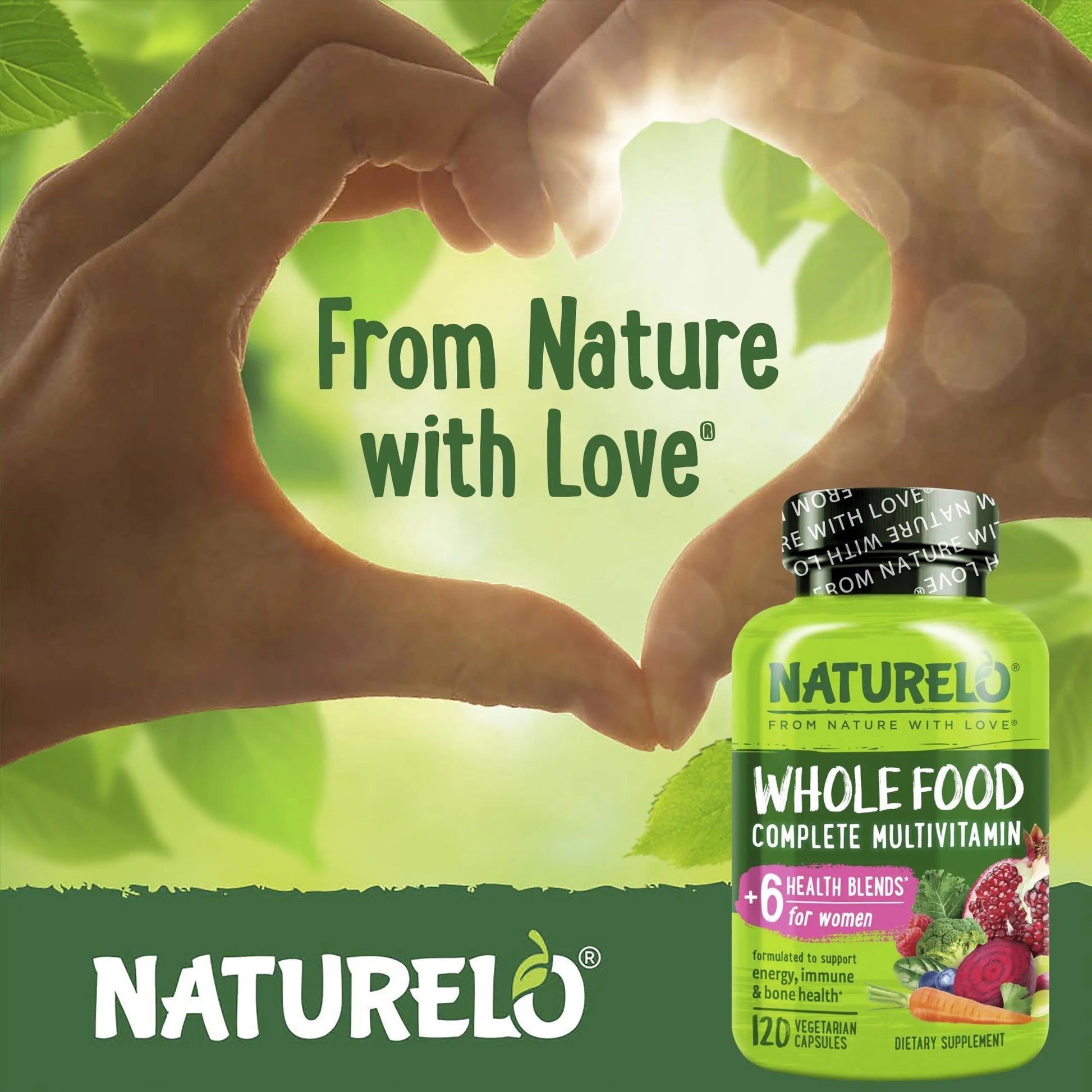 NATURELO Whole Food Multivitamin for Women - 120 Capsules and Whole Food Multivitamin for Men - 120 Capsules Bundle NATURELOAu supplements