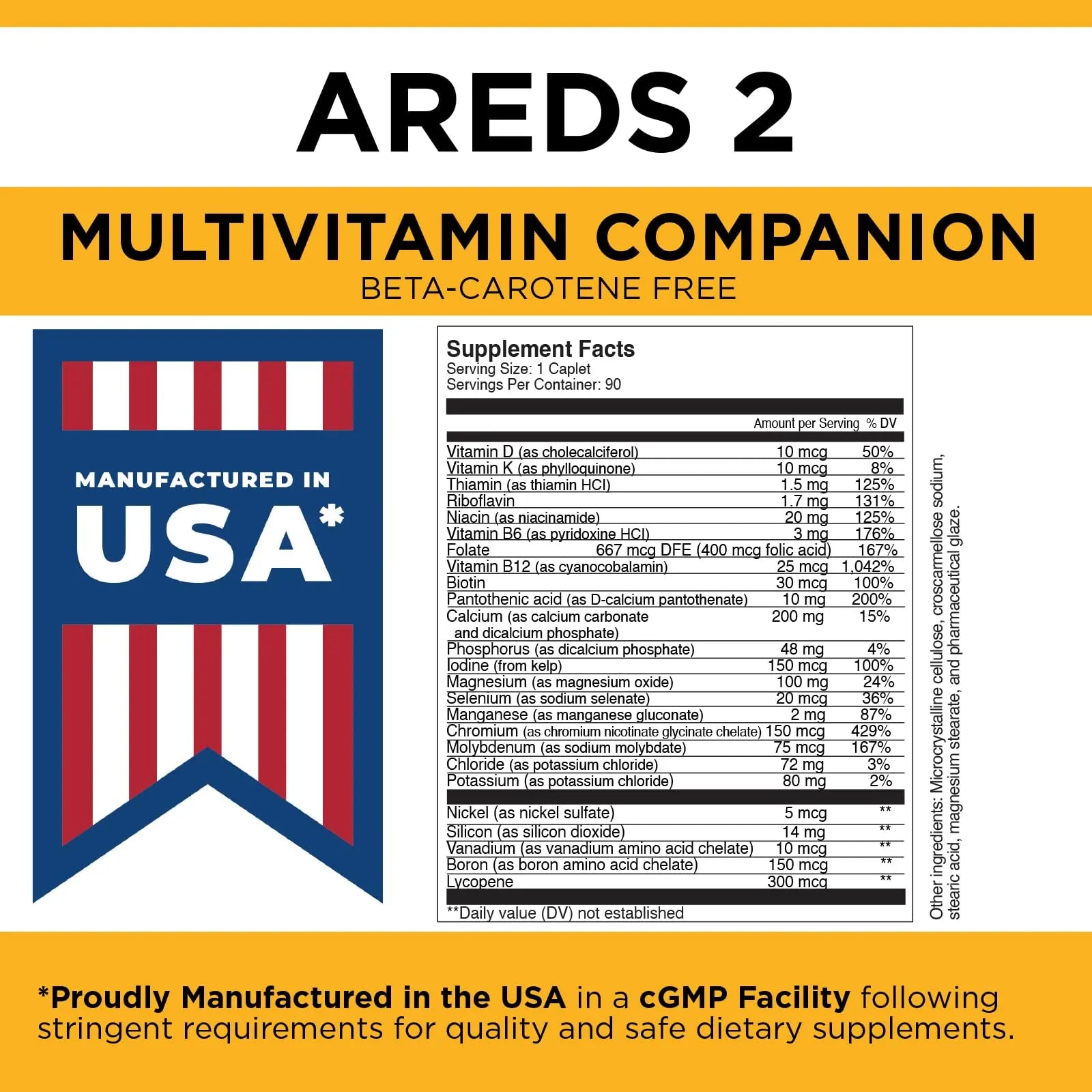 Viteyes Classic AREDS 2 Companion Beta-Carotene Free Multivitamin Supplement, Comprehensive Multivitamin Formula ViteyesAu supplements
