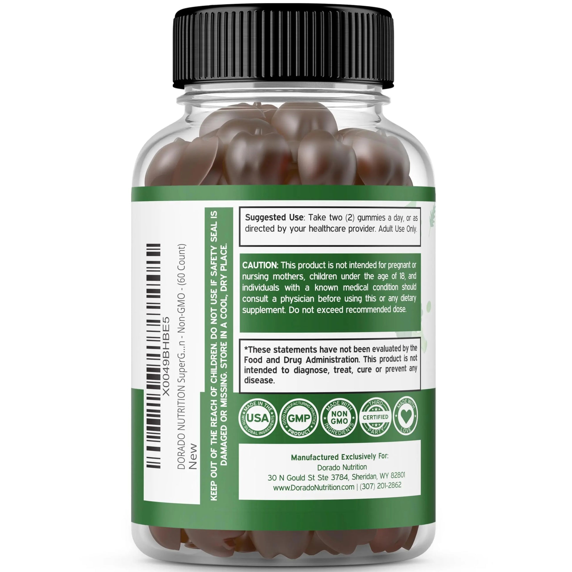 Supergreens Gummies (60 Count) Daily Greens Gummies - Greens Supplements with 8 Ingredient Power Blend - Superfood for Immunity Support for Adults - Third Party Tested, Vegan & USA Made (Pack of 2) DORADO NUTRITIONnz supplements