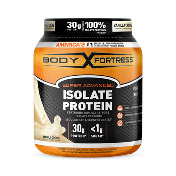 Body Fortress Super Advanced Isolate Protein Powder, Gluten Free, Vanilla Creme Flavored Body FortressUS supplements