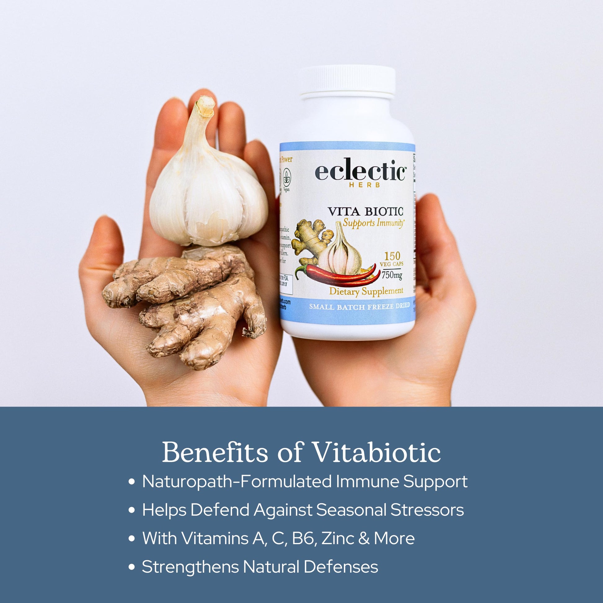 Eclectic Herb - Vitabiotic Capsules | Immune Support | Natural Herbal Multivitamin Supplement | Freeze Dried, Organic, Non-GMO, Vegan, Whole Herb (150 CT | 750 mg) ECLECTIC INSTITUTEAu supplements