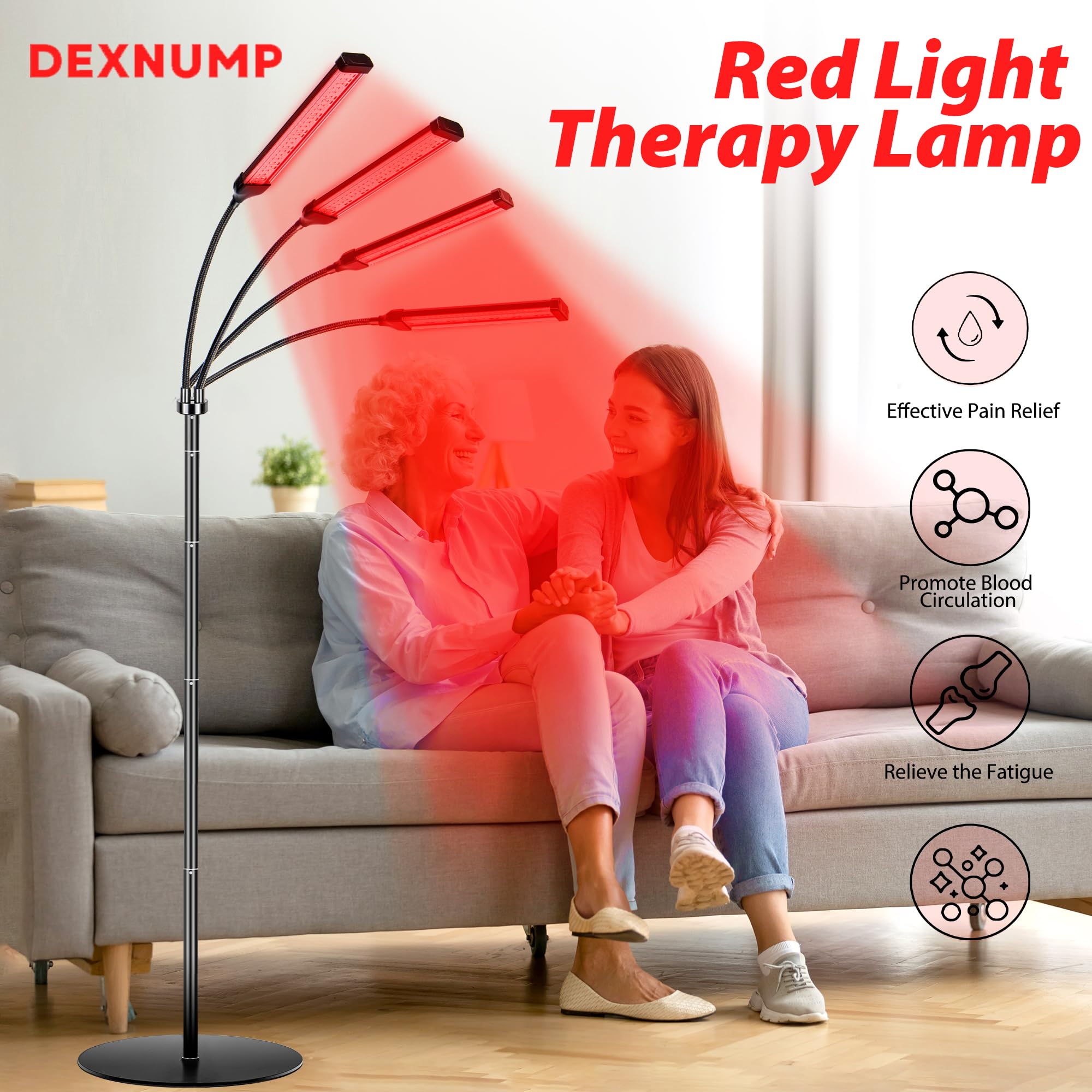 Dexnump Red Light Therapy for Face, 324 LEDs Red Light Therapy Lamp Height Free Adjustment Infrared DexnumpAu supplements