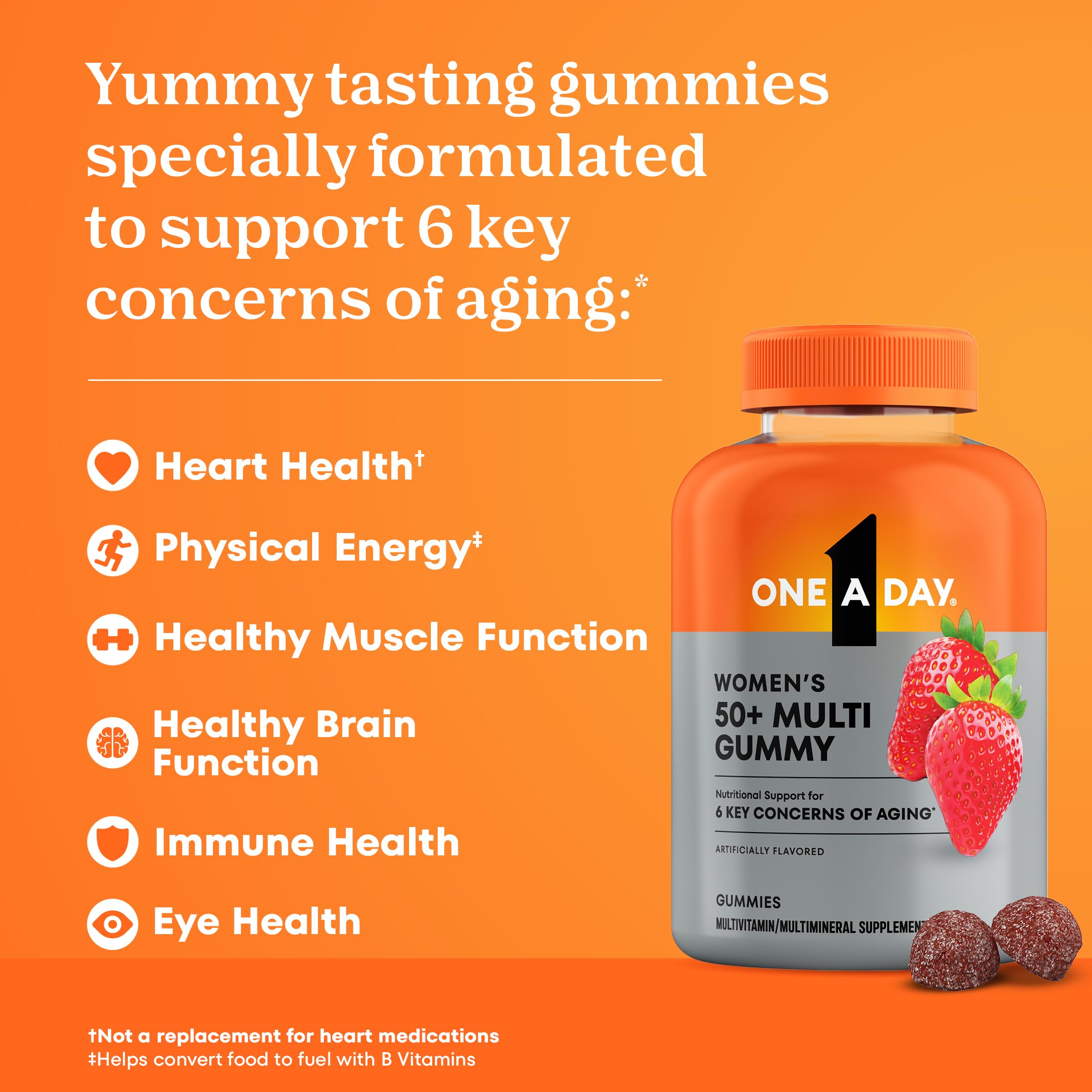 One A Day Multivitamin for Women 50 and Over, Women's Multivitamin Gummy 50 plus for Immune Support ONE A DAYAu supplements