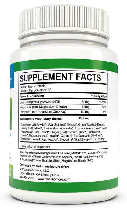 SwellNoMore Pill Natural Diuretic Reduces Edema Swelling, Swollen Feet swell no moreUS supplements