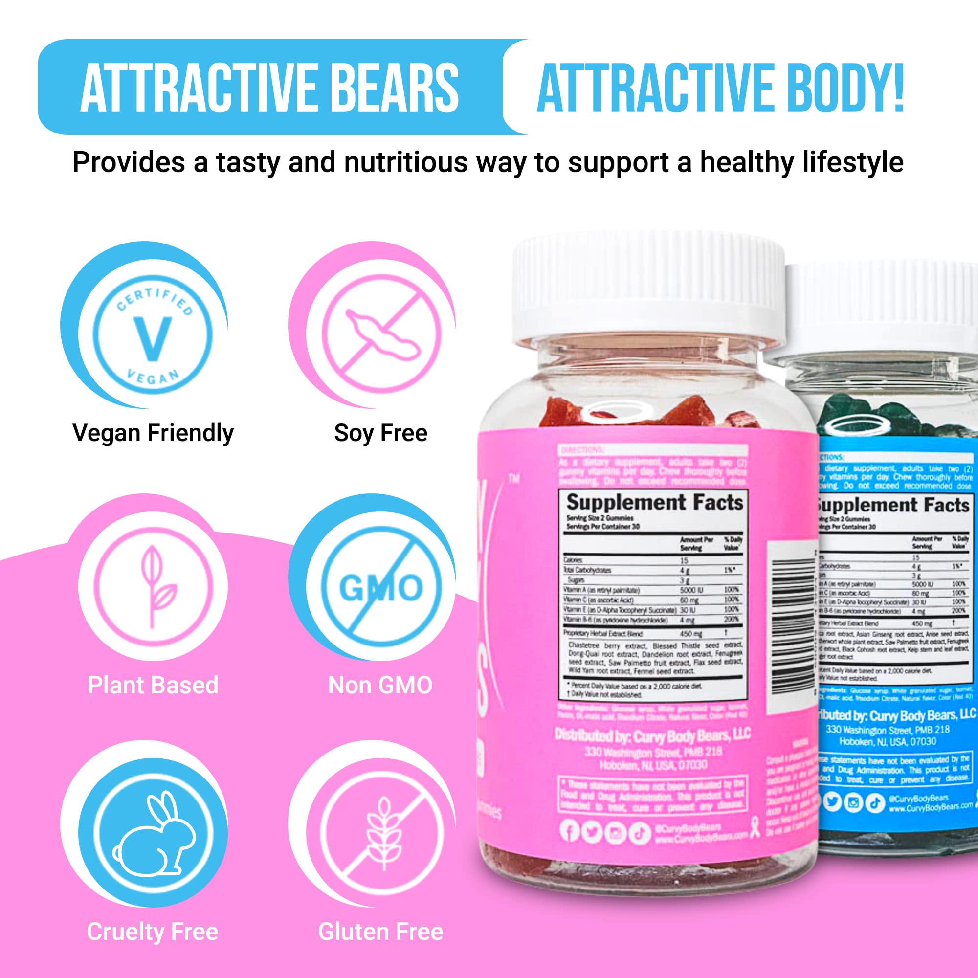 Curvy Body Bears Gummies Combo Pack - Chest and Bum Gummies - Workout Aid Curvy Body BearsUS supplements