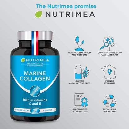 Pure Marine Collagen (900mg) - Enriched with Vitamins C and E – Patented Premium Type I & II Hydrolysed Collagen PlastimeaUS supplements