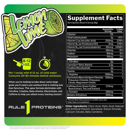 Rule 1 R1 Roar, Lemon Lime - 9.52 oz - Pre-Workout Powder - with Creatine, Beta-Alanine Rule 1 ProteinsUS supplements