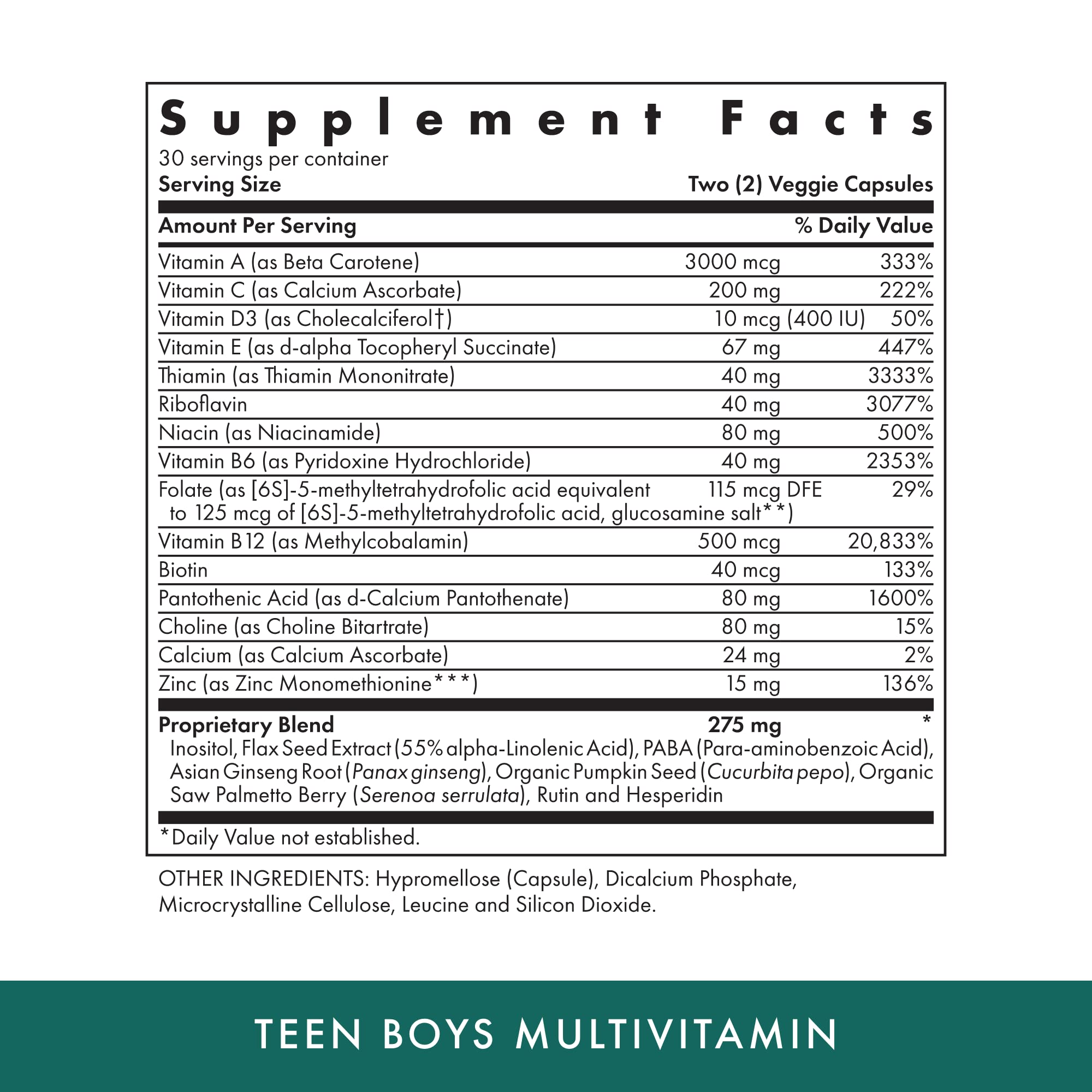 Michael's Health Naturopathic Programs Teen Boys - 60 Vegetarian Capsules - Daily Multivitamin Supplement - Kosher - 30 Servings MICHAEL'SAu supplements