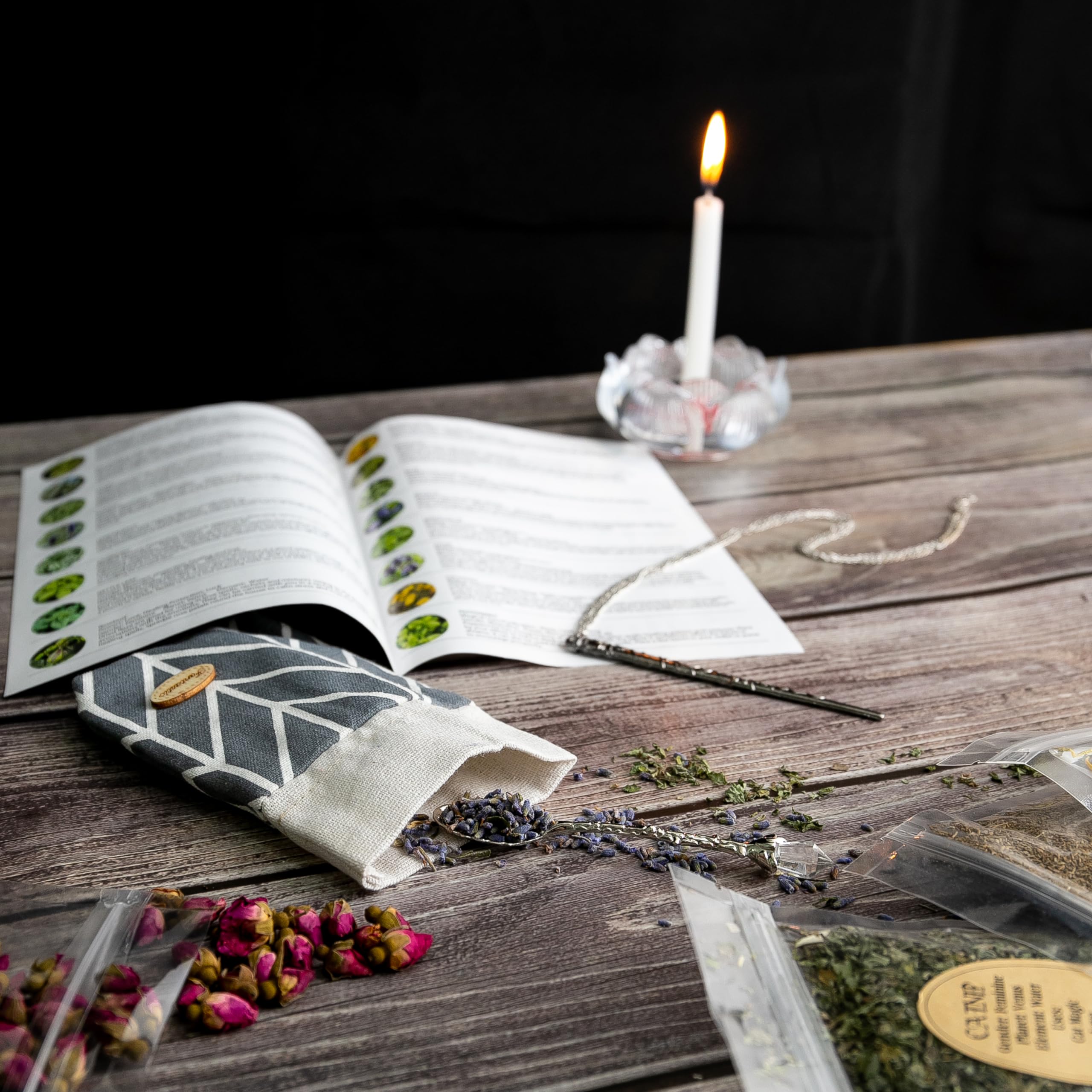 JUSTASHOW 61PCS Witchcraft Supplies for Wiccan Spells, Witchcraft Starter Kit, Spell Candles JUSTASHOWAu supplements