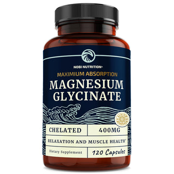 Magnesium Glycinate 400mg | Chelated Bisglycinate for Muscle Relaxation, Bones Nobi NutritionAu supplements