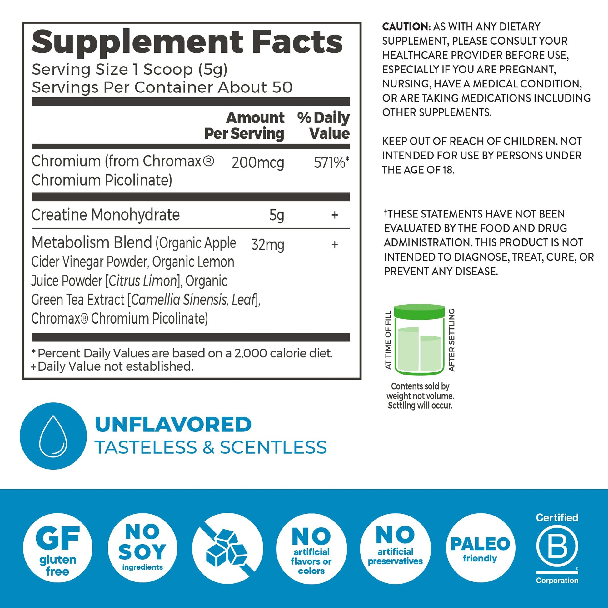 Orgain Micronized Creatine Monohydrate Lean Muscle Powder with Metabolism Blend, Unflavored, 50 Servings, Supports Muscle Strength and Brain Health, No Dairy or Soy, Gluten Free, Vegan OrgainAu supplements