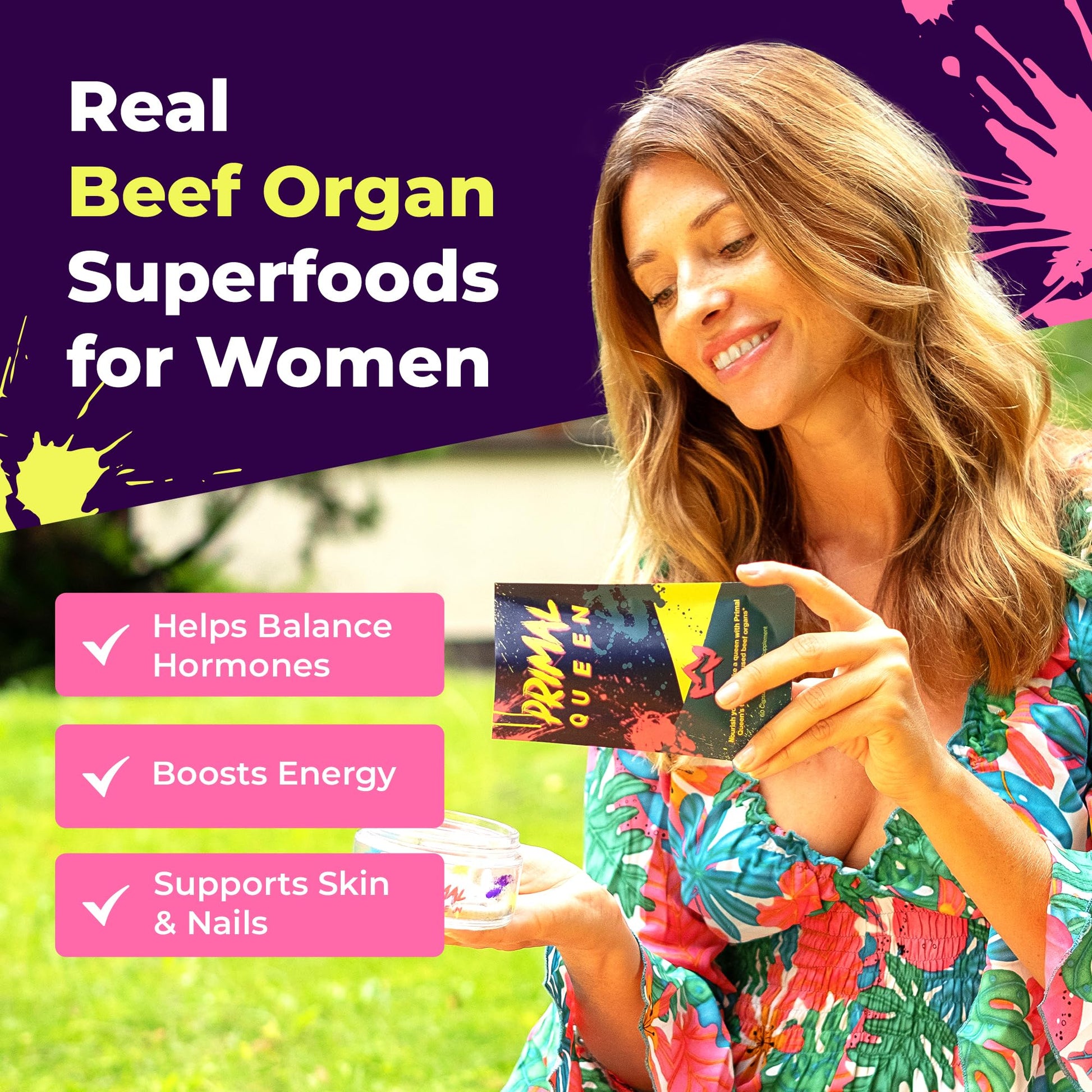 Primal Queen Female-Optimized Beef Organ Superfood Supplement (Beef Liver, Kidney, Heart, & 3 More) - 100% Grass Fed, Pasture Raised - 3rd Party & Clinically Tested Primal QueenAu supplements
