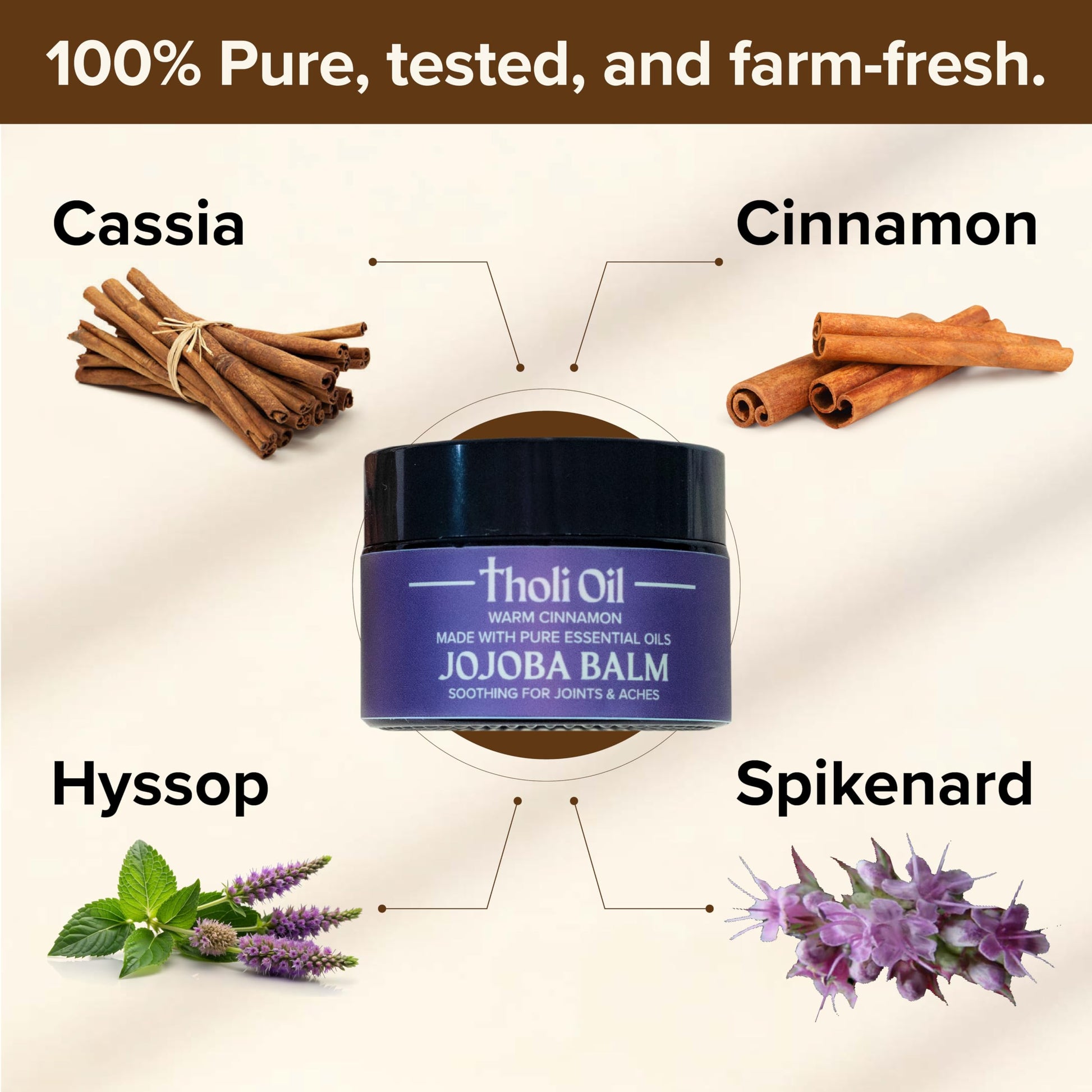 tHOli Plantar Fasciitis Relief Balm – Jojoba Cream with Cinnamon, Cassia, Spikenard & Hyssop – Soothes Heels, Supports Joints & Skin Repair (1oz) Tholi OilAu supplements