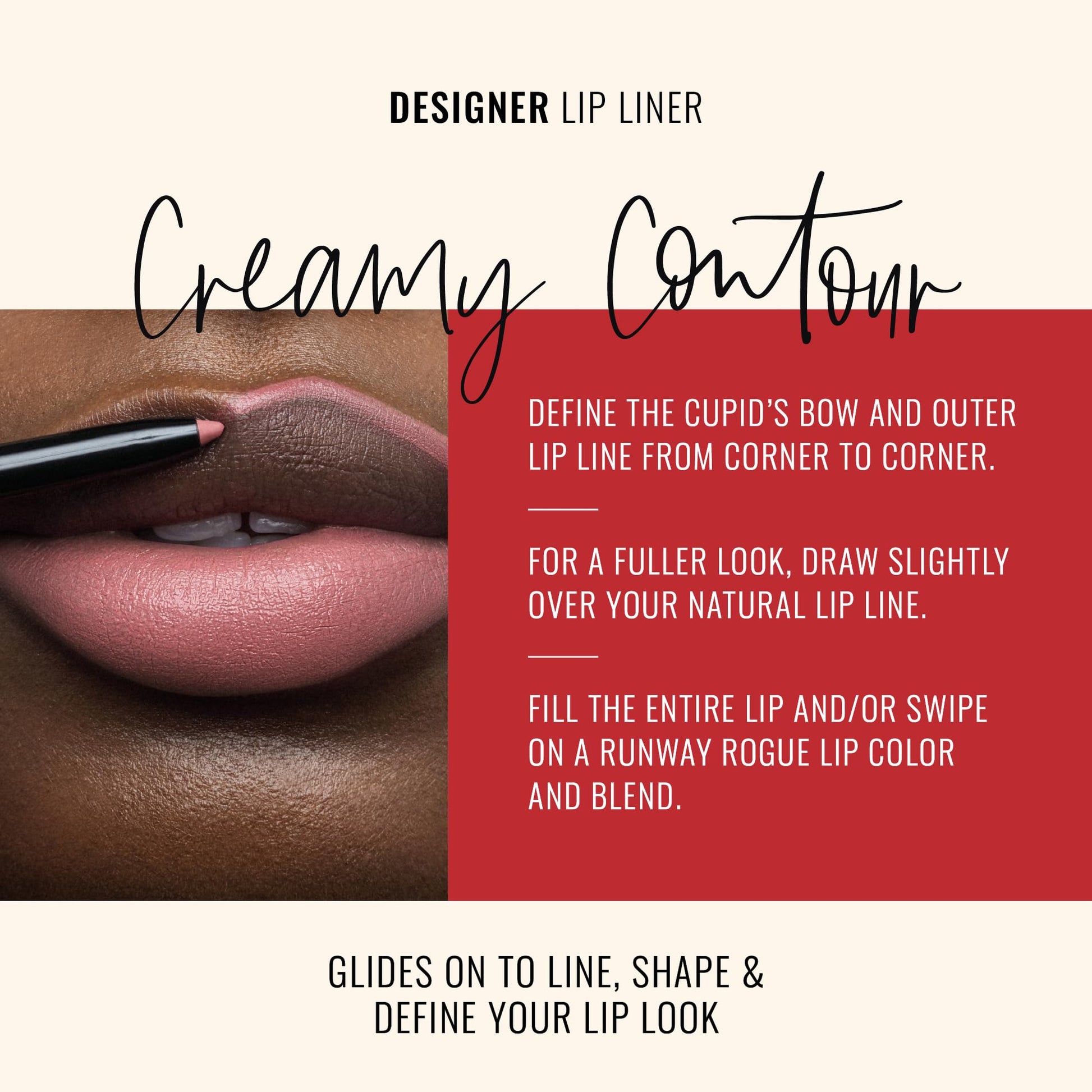 Runway Rogue Designer Liner Lip Pencil, Matte Cool Berry-Rose Lip Liner Pencil and Lip Liner Sharpener, ‘Camera Ready’ Runway RogueAu supplements