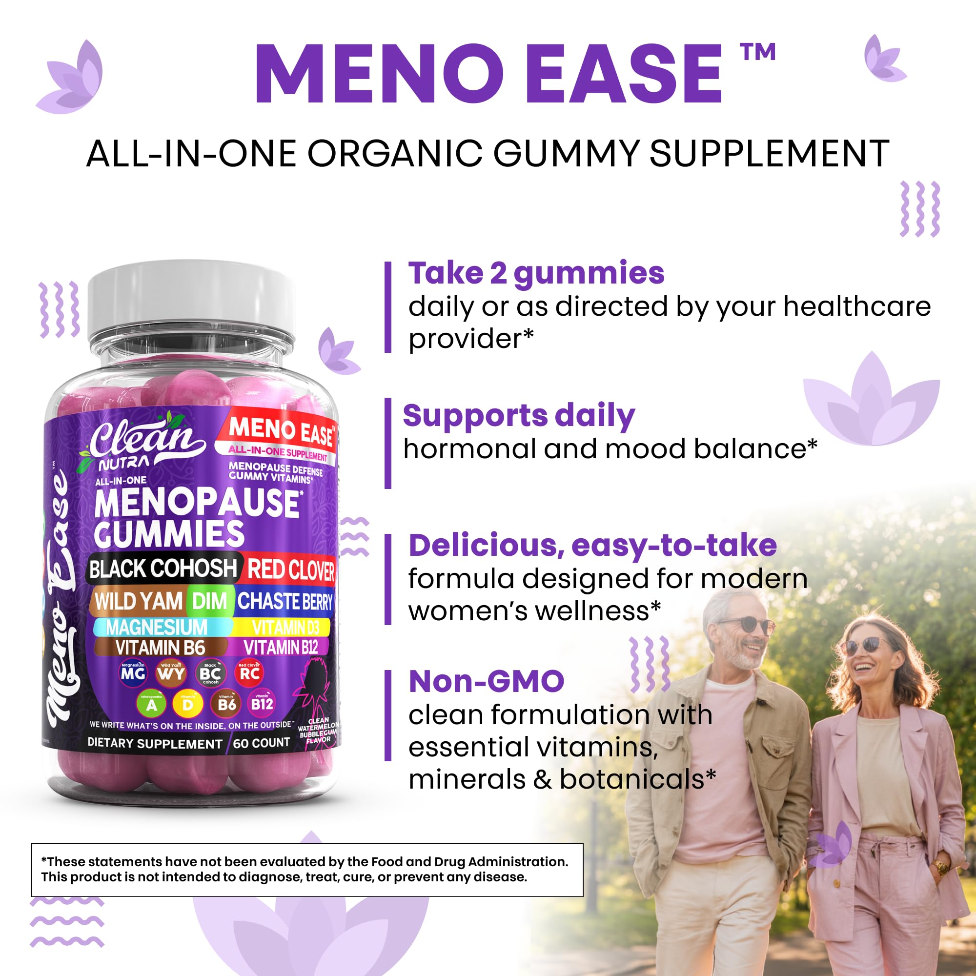 Menopause Supplement for Women Gummies with Black Cohosh, Wild Yam, DIM, Magnesium, Red Clover Chasteberry for Hormone Balance Relief Night Sweats Mood Plus Bergamot, Vitamin D3, Vitamin B6 B12 Clean NutraceuticalsAu supplements
