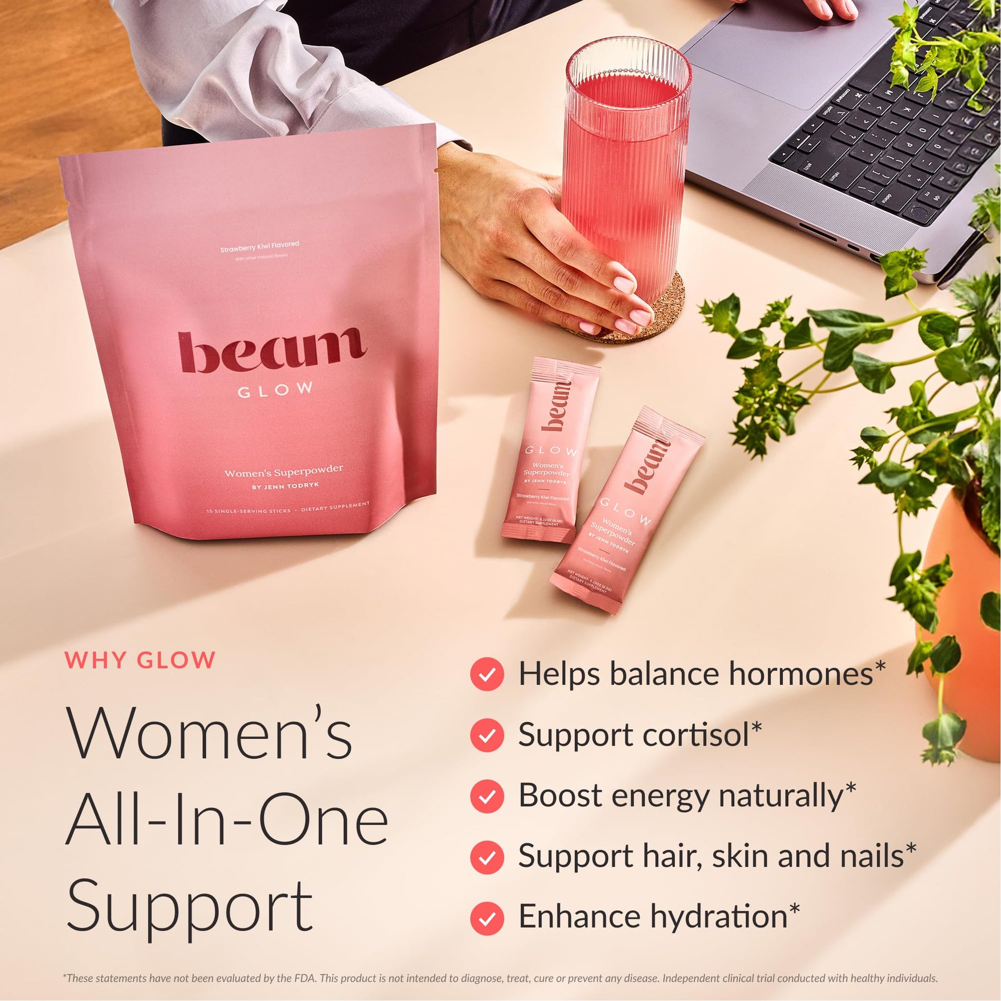 Beam Glow Hormone Balance Supplement for Women – Cortisol Supplement for Women, PMS Relief Supplement, Perimenopause & PCOS Support, Womens Vitamins, Thyroid Support with Ashwagandha & Selenium BeamAu supplements