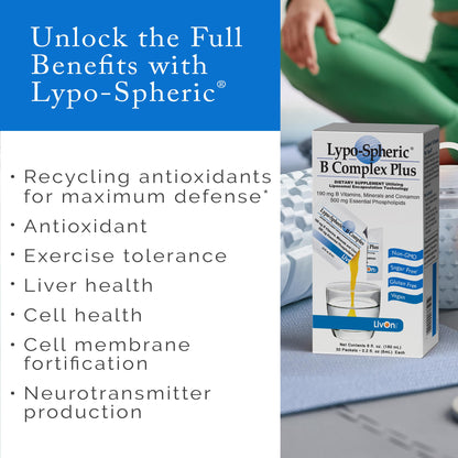 LivOn Laboratories Lypo–Spheric B Complex Plus – 30 Packets – 195 mg B Vitamins, Minerals & Cinnamon Per Packet – Liposome Encapsulated for Improved Absorption – 100% Non–GMO LivOn LaboratoriesUS supplements