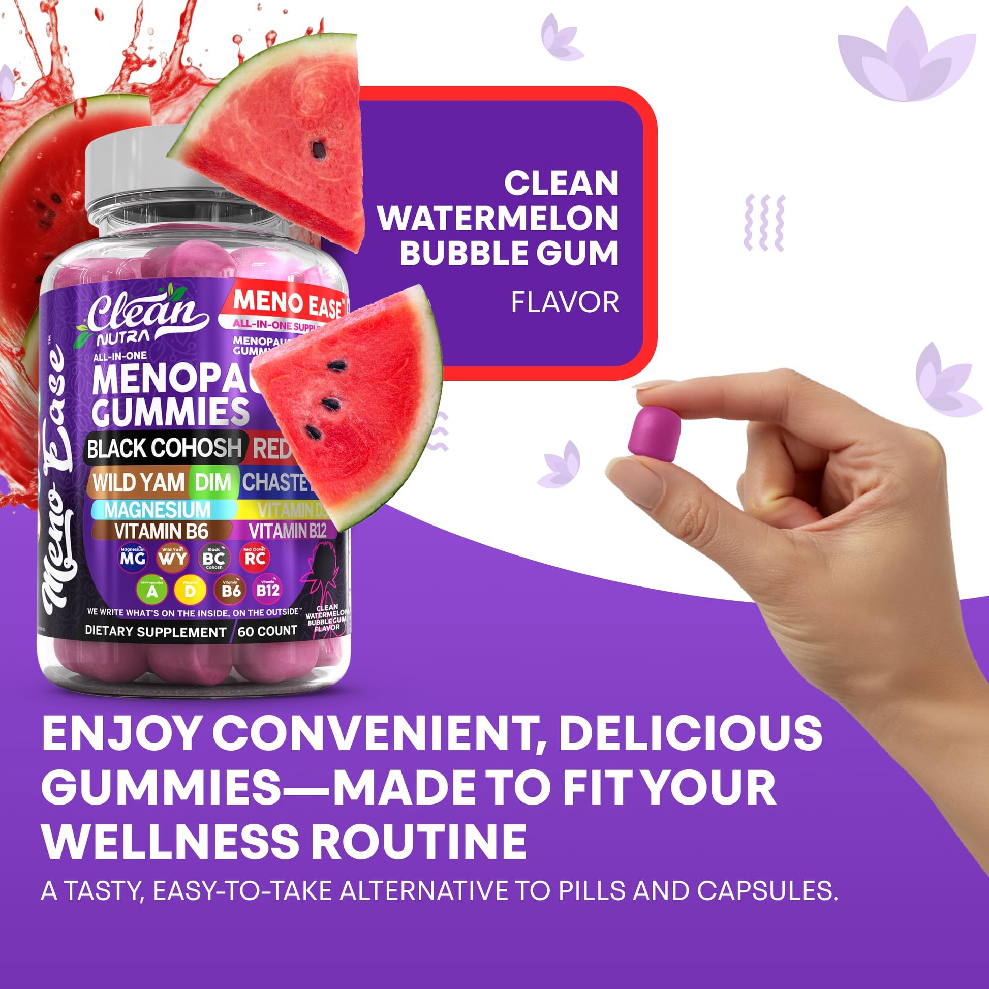 Menopause Supplement for Women Gummies with Black Cohosh, Wild Yam, DIM, Magnesium, Red Clover Chasteberry for Hormone Balance Relief Night Sweats Mood Plus Bergamot, Vitamin D3, Vitamin B6 B12 Clean NutraceuticalsAu supplements