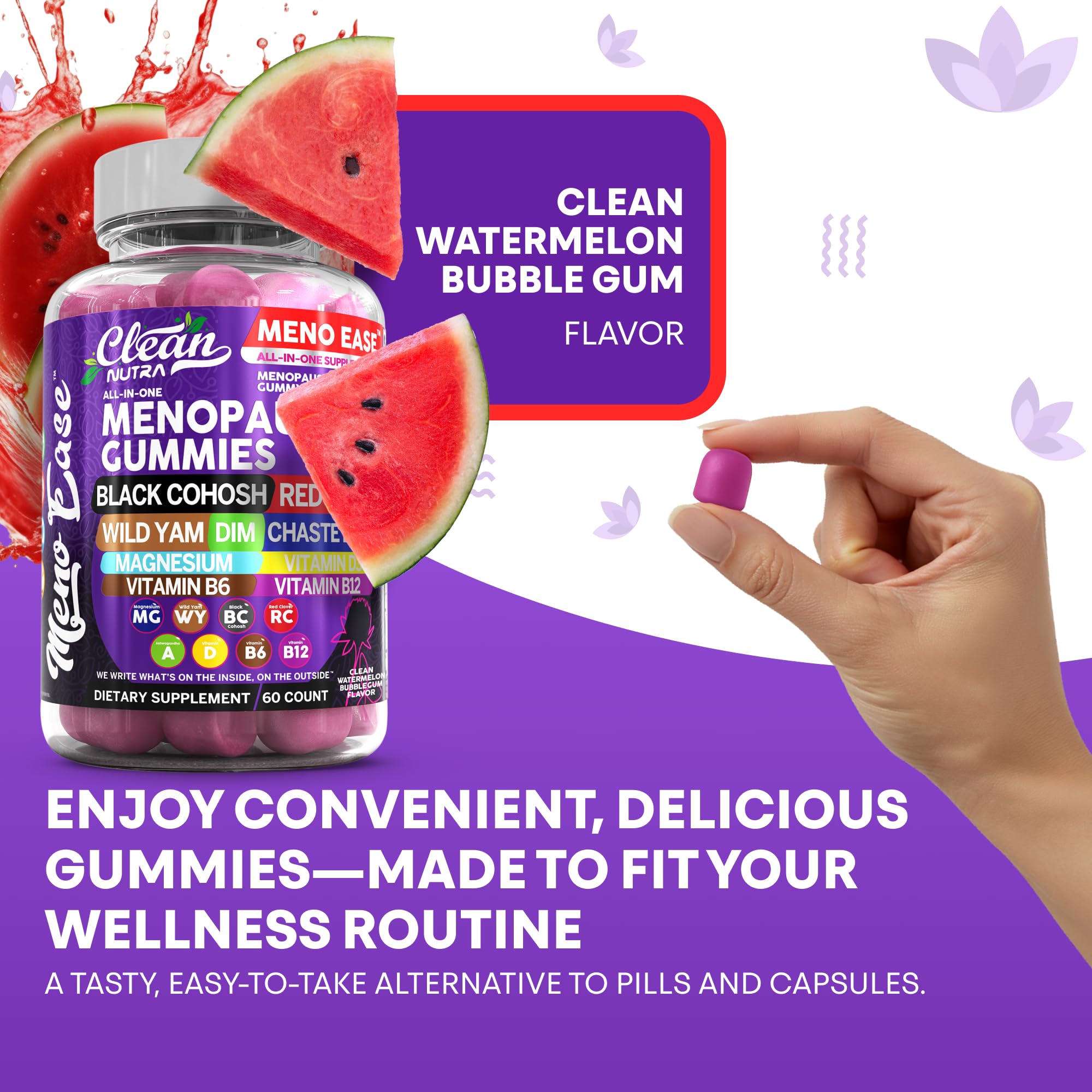 Menopause Supplement for Women Gummies with Black Cohosh, Wild Yam, DIM, Magnesium, Red Clover Chasteberry for Hormone Balance Relief Night Sweats Mood Plus Bergamot, Vitamin D3, Vitamin B6 B12 Clean NutraceuticalsAu supplements